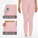 THE GYM PEOPLE Girls Workout Leggings Kids High Waist Stretch Athletic Dance Yoga Pants with Pockets (Pink, XL)