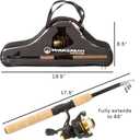 Telescopic Fishing Pole - 5.5-Foot Carbon Fiber Rod and Ambidextrous Reel Combo with Handy Carrying Case for Lake, Pond, or River by Wakeman (Black)