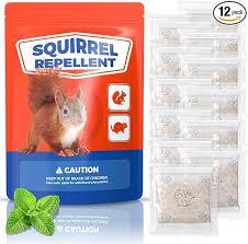 Squirrel Repellent 12 Packs, Keep Squirrels Out of Flower Pots Farmland, Natural Squirrel Deterrent for Bird Feeders, Chipmunk Repellent for Garden Patio, Repel Squirrels from Attic Car Indoor