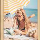 14x18 Wood Frame, Rustic Natural Wooden 18x14in Poster Picture Frame, Modern Beige Woodgrain 14 x 18inch Gallery Wall Photo Frame with HD Plexiglass, Horizontal Vertical Wall Mounting Display 1pcs