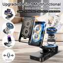 Gifts for Men Women, Bluetooth Speaker with Wireless Charging Phone Stand, HD Surround Sound Speaker, Cool Gadget Gifts for Men Women Dad Mom Birthday, Black