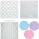 KALAIEN 3 Pack Cookie Embosser Set, Fondant Impression Mats Acrylic Embosser for Fondant Stamps, Texture Sheets for Polymer Clay, Chocolate, Cupcake Topper, Fondant Molds-Style 1