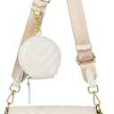 Small Crossbody Purses for Women Pu Leather Chain Quilted Handbag Designer Shoulder Bags Coin Cellphone Purse Set 2pcs