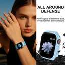 10 Pack Sport Bands and Watch Screen Protector Compatible with Apple Watch 38mm 40mm 41mm 42mm 44mm 45mm 46mm,Watch Bands Case&Organizer for iWatch Series11-1Please select the correct size