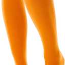 FITRELL Women's Knee High Socks Athletic Socks Stripe Tube Outdoor Sport Socks 1 Pack, Orange