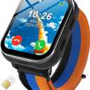 Smart Watch for Girls Boys, Kids Smartwatch with 4G SIM Card, Smart Watch for Kids Touch Screen SOS Emergency Call Calculator Clock Camera Games Music Player, Toys Gifts for Ages 4-12 (Black)