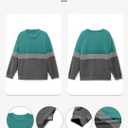 KISSMODA Womens Casual Long Sleeve Sweatshirts Color Block/Solid Tops Corduroy Crewneck Tunic Pullover with Pockets (Gray)