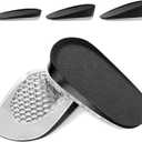 Ailaka Gel Height Increase Insoles, Shock Absorption Heel Cushion Pads, Height Lift Shoes Inserts for Men & Women (Large, Heel Height: 1.5cm, Black)