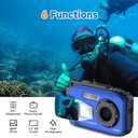 Underwater Floating Digital Camera 48MP HD Bare-Body Waterproof Camera, No Case Needed for Underwater Fun & Childhood Memories (Blue)