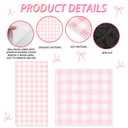 Weysat Pink 9 Pcs Locker Accessories Wallpaper Mirror Magnets, Gingham