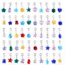 60 Pieces Assorted European Beads with Plating Silver Metal Alloy Rhinestone Large Hole Spacer Beads for DIY Charm Bracelet Jewelry Making (Black)