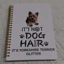 laveliabel Yorkie Gifts Spiral Notebook, Dog Gifts for Women Journal, It's Not Dog Hair It's Yorkshire Terrier Glitter College Ruled Spiral Notebook for School Office Supplies, 5.5x8.3 Inches