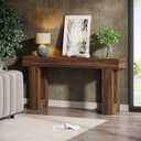 Tribesigns 63-Inch Long Console Table, MDF Wood Grain Rectangular Sofa Table Behind The Couch, Farmhouse Entryway Table for Entrance, Hallway, Living Room (Rustic Brown)