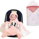 Baby Car Seat Blanket-Universal Car Seat Covers,Warm Swaddle Blankets for Infants Newborn, Boys and Girls Baby Bunting for Stroller, 35"x35" (Pink Rabbit)