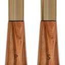 Salt and Pepper Grinder Set Gold Manual Pepper Grinder with Wooden Base, Adjustable Coarseness Refillable Ceramic Blade Grinding Enjoy Fresh Ground Pepper Salts with Spices, 2pcs