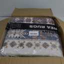 zesthome 9x12 Area Rugs, Stain Resistant Washable Rug, Ultra-Thin Rugs for Living Room, Bedroom, Non-Slip Backing Home Decor Large Area Rug (Navy Blue/ Red, 9'x12')