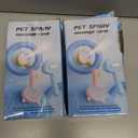 4-in-1 Pet Steam Brush With Handle for Longhair & Shorthair Cats & Dogs - Rubber Spray Brush With Release Button, Dog Comb and Cleaner (Pink)