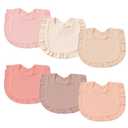 6 Pack Muslin Baby Bibs for Baby Girls, Muslin Bibs Drool Bandana Bibs (Sweet Pink)