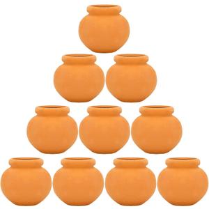 ONEST 10 Pieces Miniature Tiny Clay Pots Mini Flower Pottery Planter for DIY Garden Plants Office Home Decoration