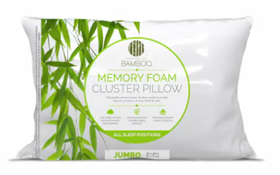 Essence of Bamboo Jumbo Pillow 20x28in Memory Foam Cluster Pillow