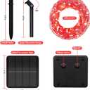 Solar String Lights for Outside, 72Ft 200 LED Solar Fairy Lights with 8 Modes, Solar Powered Fairy Lights Waterproof for Christmas Tree Garden Party WeddingRed (1 Pack)