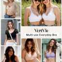 Vertvie Womens Seamless Jelly Bras No Underwire Comfort Push Up Bras Buttery Soft Wireless Bralette Full Coverage Sports Bra (Beige, L)