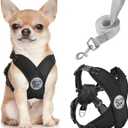 Pawaboo Small Dog Harness and Leash Set, Puppy Harness X-Frame No Pull No Choke, Dog Vest Harnesses Adjustable for Small Medium Sized Dogs, Soft Breathable Pet Harnesses for Walking Outing (S, Black) (S(Neck 12.6-16.5" Chest 12.6-22.8"))