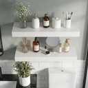 Vivelove 36 Inch Floating Shelves Wall Mounted for Display, 6.5 Deep Duty Shelves with Invisible Brackets for Living Room,Bedroom,Kitchen, Bathroom Storage & Decor,36" Wx6.5 Dx1.4 H - White