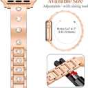 Mosonio Dressy Jewelry Bracelet Bands Compatible with Apple Watch Band 46mm 45mm 44mm 49mm 42mm 41mm 40mm 38mm for Women, Cute and Stylish Diamond Metal Strap for iWatch Series 11 10 9 8 7 6 5 4 3 2 1 SE Ultra