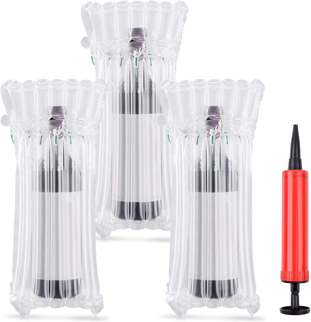 Wine Bottle Protector Travel Bags, 50 Packs Inflatable Air Column Packaging Bubble Cushion Wrap for Suitcase Luggage Airplane, Safety Shipping