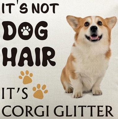 It's Not Dog Hair It's Corgi Glitter Kitchen Towel 2pc 16x24