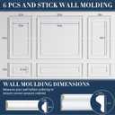 Leinuosen 6 Pcs Pre Cut Wall Molding Set Ready to Assemble Wainscoting Panels for Interior Wall Decor Living Room Bedroom 3 Top 3 Bottom Accent Installed with Glue(Classic)