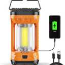 AlpsWolf Camping Lantern Rechargeable, 1000LM 4 Light Modes Camping Light 4000mAh Rechargeable Lantern for Power Outages Portable Camp Lantern with Memory Function, Orange, 1 Pack