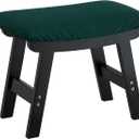 Foot Stool Ottoman Foot Rest Under Desk,Small Stool for Living Room, Bedroom and Kitchen (Black Legs - Green Stool Surface)