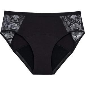 Thinx Ultra-Soft Leakproof Briefs for Women Reusable, Comfy Period Underwear Holds Up to 12 Tampons (L, Black)