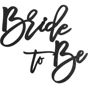 Felt Bride to Be Sign-Bridal Shower Letters for Bachelorette Engagement Wedding Party Balloon Arch Photo Props Backdrop Decoration (Glitter Black)