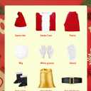 Santa Claus Costume for Men 9 PCS Deluxe Santa Suit with Hat, Christmas Party Costume for Men Adult Santa Outfit (Red)