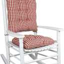Klear Vu The Gripper Non-Slip Rocking Chair Cushion Set with Thick Padding, Includes Seat Pad & Back Pillow with Ties for Indoor Living Room Rocker, 17x17 Inches, 2 Piece Set, Red