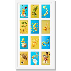 14x26 Collage Picture Frame 4x6 Collage Picture Frame Displays Twelve 4x6 inch Photos Horizontal Wall Mounting Display and Vertical White