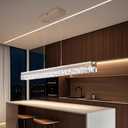 47.24" Linear Chandelier for Dining Room Modern Led Pendant Light Fixtures Dimmable Crystal Island Lights for Kitchen Living Room Office Bar