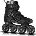 SKTYEE Inline Skates for Women Men, High Performance Roller Skates Blades Adult Male Female, Professional Skates for Outdoor Fitness & Beginners, Washable Liner, 85A PU Wheels, Black Size 8-10