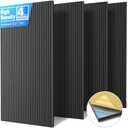 4 Pack Large Acoustic Panels Sound Absorbing with Self-Adhesive, 47.2*23.6*0.36 High Density Sound Proof Foam Panels for Walls, 3D Vertical Soundproof Wall Panels for Home Studio Office Decor-Black (4 pack - 47.2*23.6in.)