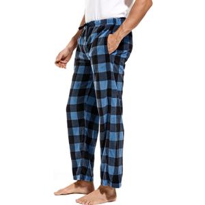 DG Hill 1 Pack or 3Pack Mens PJ Pajama Pants Bottoms Fleece Lounge Pants Sleepwear Plaid PJs with Pockets Microfleece, Large