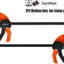 Quick Release Ratchet Bar Clamps for Woodworking (2 Pieces Set 18'') - Light Duty Adjustable One-Handed Clamp for Woodworking & Furniture Manufacturing & Assembly
