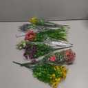 12 Bundles Artificial Flowers for Outdoor,No Fade Fake Plastic Flower Lavender Monkey Grass for Decoration,Faux Plants Hanging Planters Indoor Outside Garden Porch Window Box Home Wedding (Multi Color)