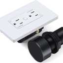 WEBANG Garbage Disposal Wireless Switch Kit, Sink Top Waste Disposer On/Off Switch with 15-Amp 125V Tamper Resistant Wall Outlet, ETL Listed, Black Button