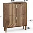 Shoe Cabinet Storage for Entryway with 2 Flip Drawers, Narrow Shoe Cabinet for Entryway, Hidden Slim Shoe Organizer Rack Cabinet (Walnut, 31.5" W)