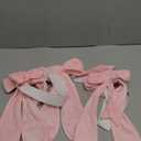 Peryiter 4 Pcs Easter Bunny Chair Covers Set Cute Pink Rabbit Ears Chair Back Covers with Bow Removable Stretch Slipcovers for Home Easter Spring Dinning Table Birthday Restaurant Party Decor