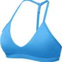 YEOREO Sports Bras for Women Strappy Padded Halter Ericie Open Back Light Impact Deep V Neck Yoga Workout Gym Tops (Small, Blue)