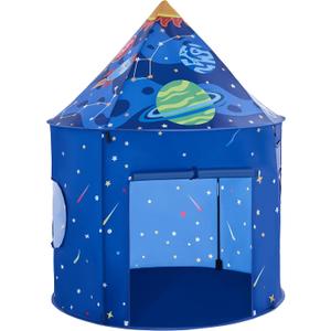 Hallo Deer Rocket Ship Kids Play Tent with Star, Foldable Pop Up Tent Kids, Castle Kid Tent Indoor Outdoor Fun & Imagination, Toddler Tents Indoor Gifts for Baby Boys Girls